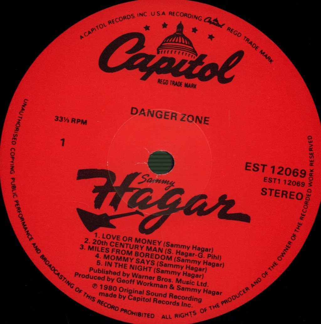Sammy Hagar - Danger Zone - Lp