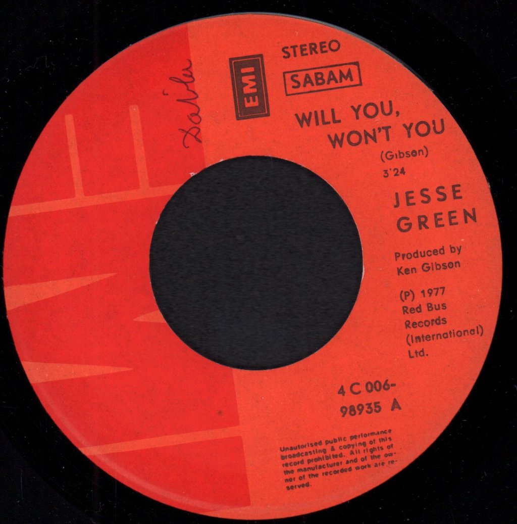 Jesse Green - Will You Won't You - 7 Inch