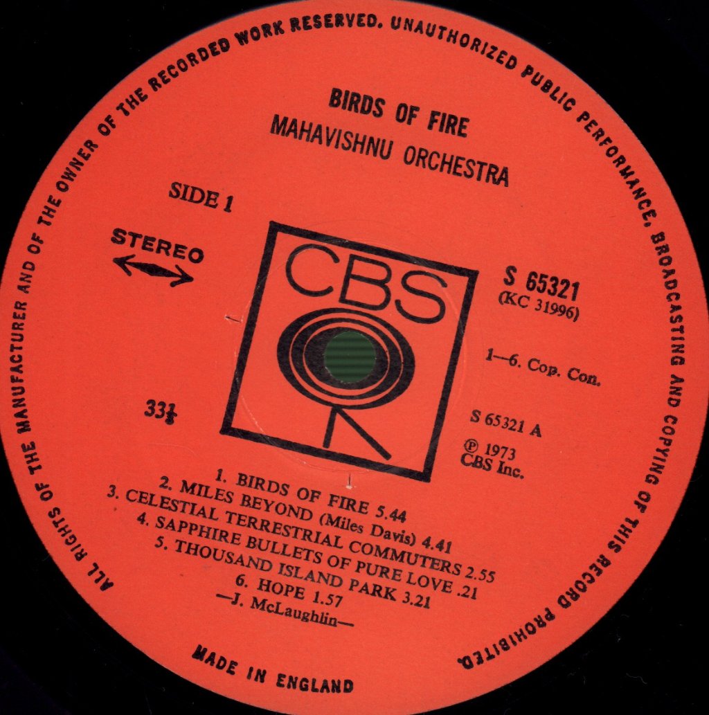 Mahavishnu Orchestra - Birds Of Fire - Lp
