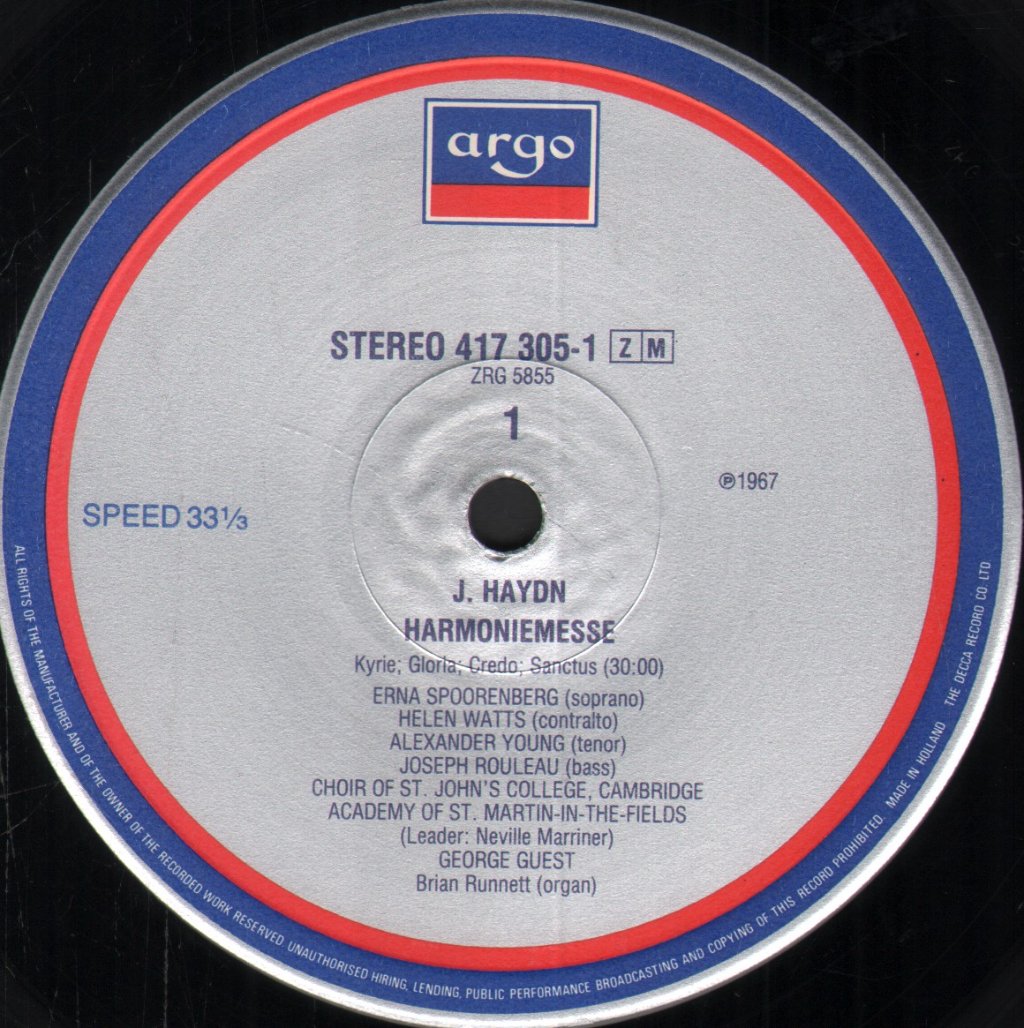 Erna Spoorenberg / Arleen Auger / Helen Watts / George Guest - Joseph Haydn - Harmoniemesse - Lp