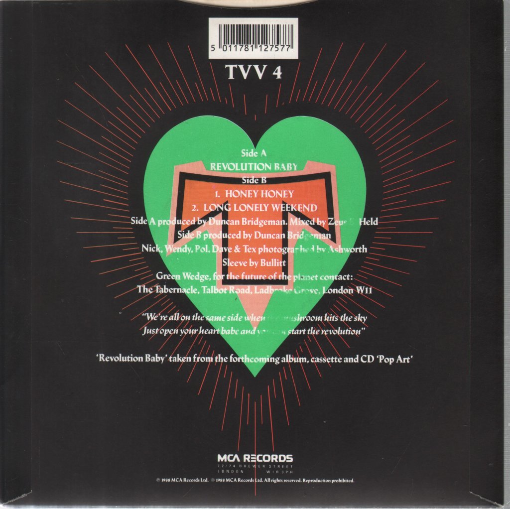 Transvision Vamp - Revolution Baby - 7 Inch