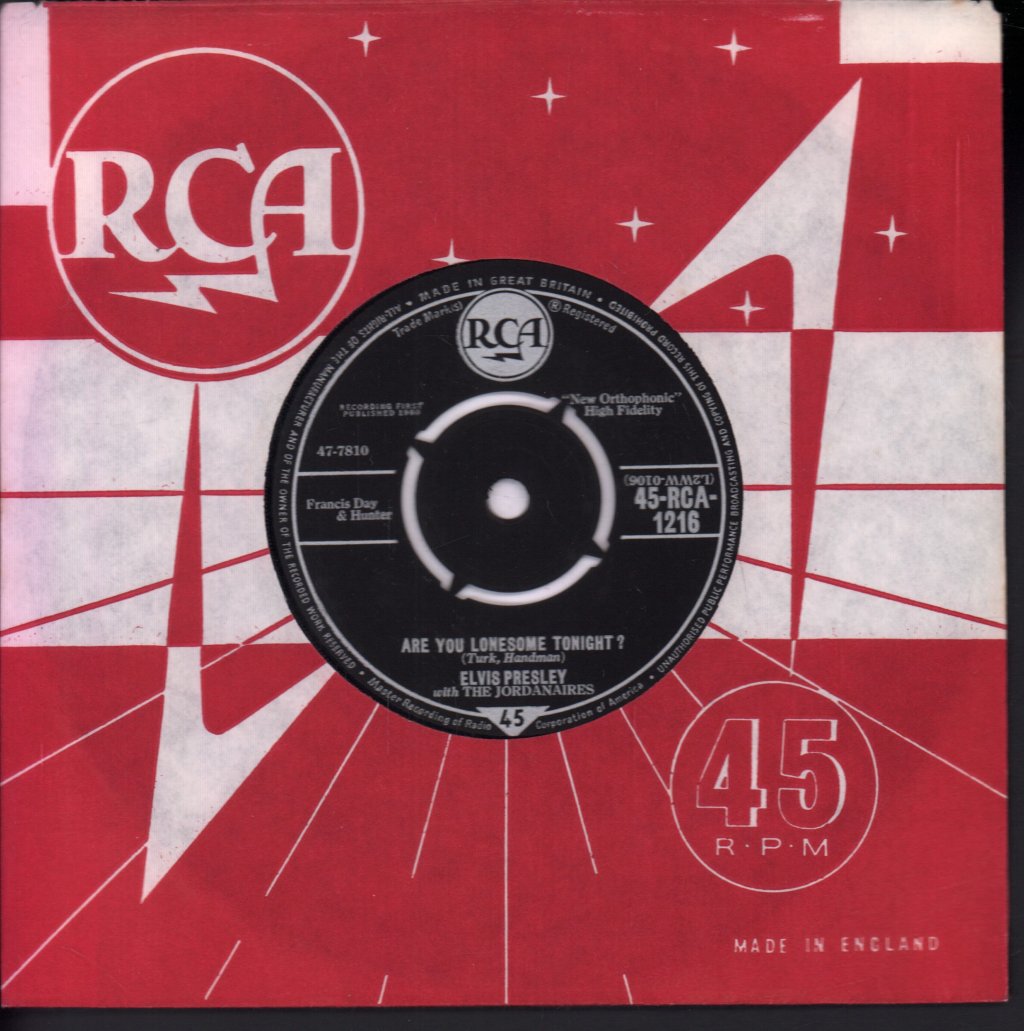 Elvis Presley - Are You Lonesome Tonight - 7 Inch