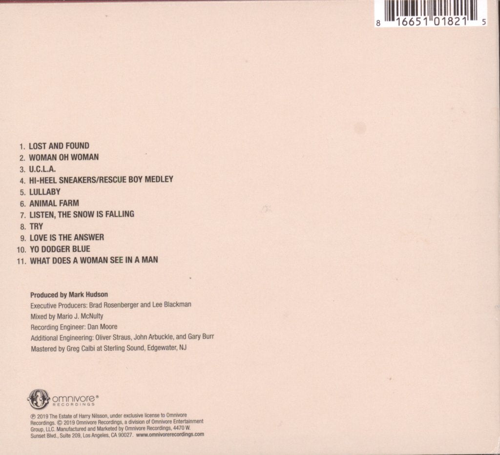 Harry Nilsson - Losst And Founnd - Cd