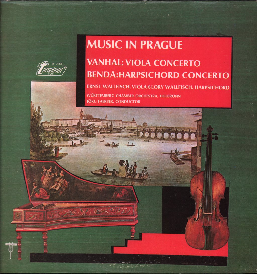 Ernst Wallfisch / Lory Wallfisch / Württemberg Chamber Orchestra, Heilbronn / Jörg Faerber - Music In Prague - Vanhal - Viola Concerto / Benda - Harpsichord Concerto - Lp