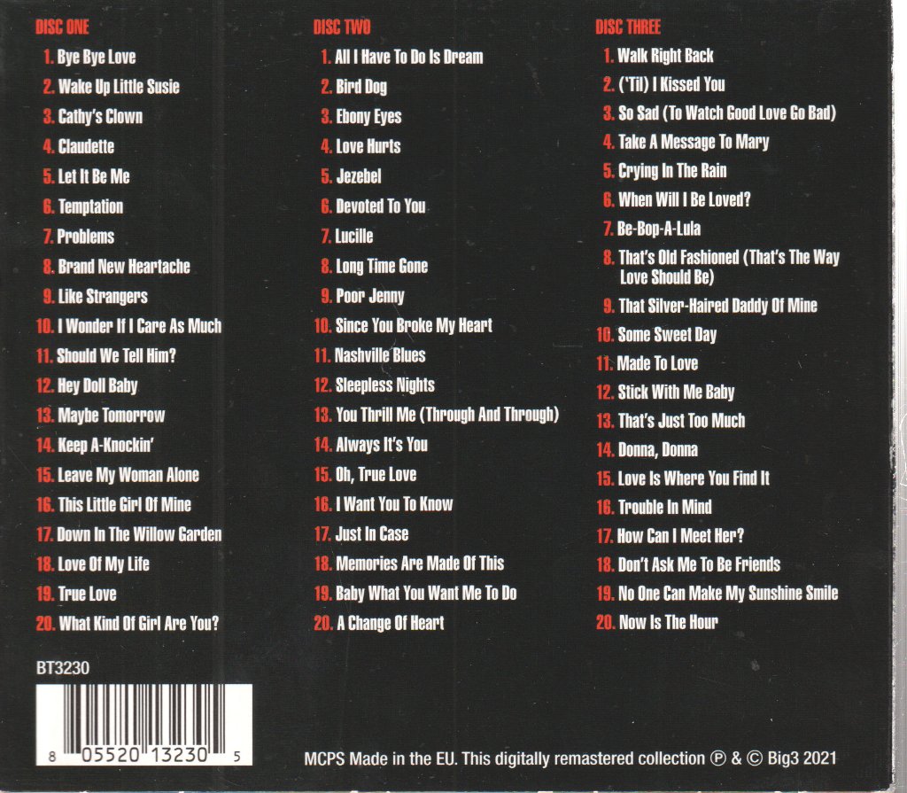 Everly Brothers - Bye Bye Love - 60 Classic Recordings - Cd Set