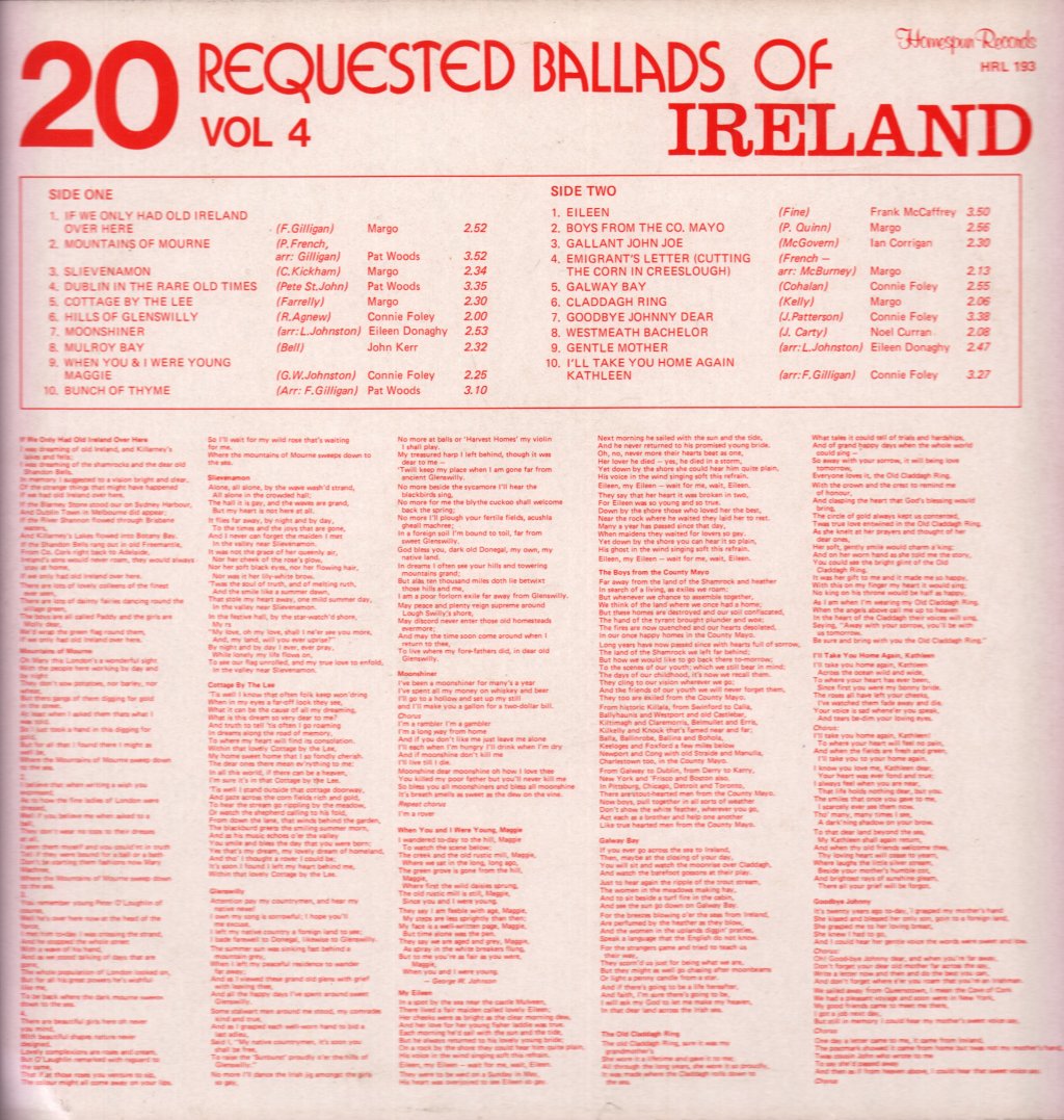 Various Artists - 20 Requested Ballads of Ireland Vol. 4 - Lp