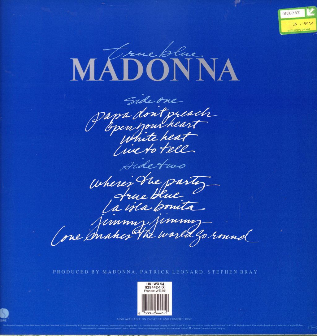 Madonna - True Blue - Lp