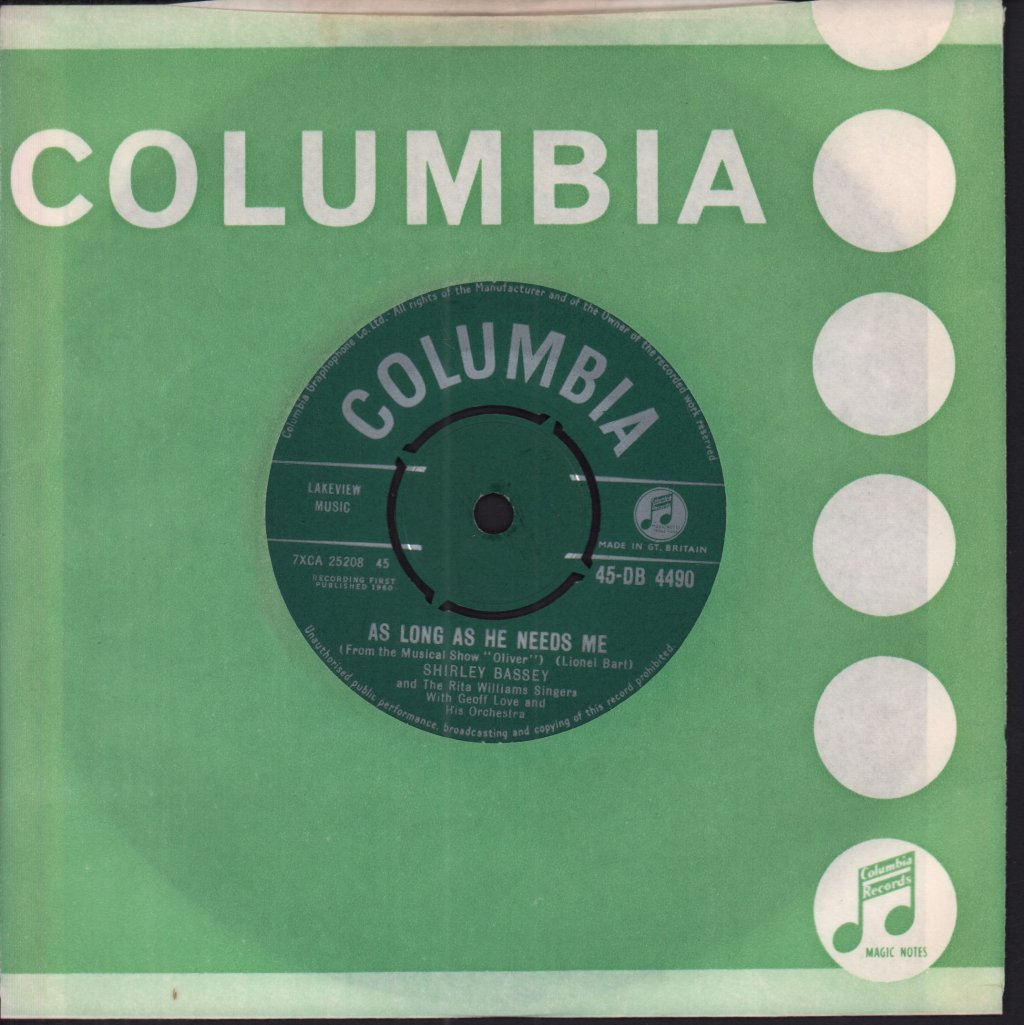 Shirley Bassey - As Long As He Needs Me - 7 Inch
