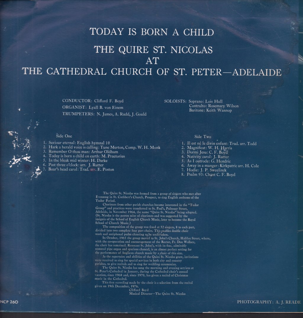 quire st. nicolas - today is born a child - Lp
