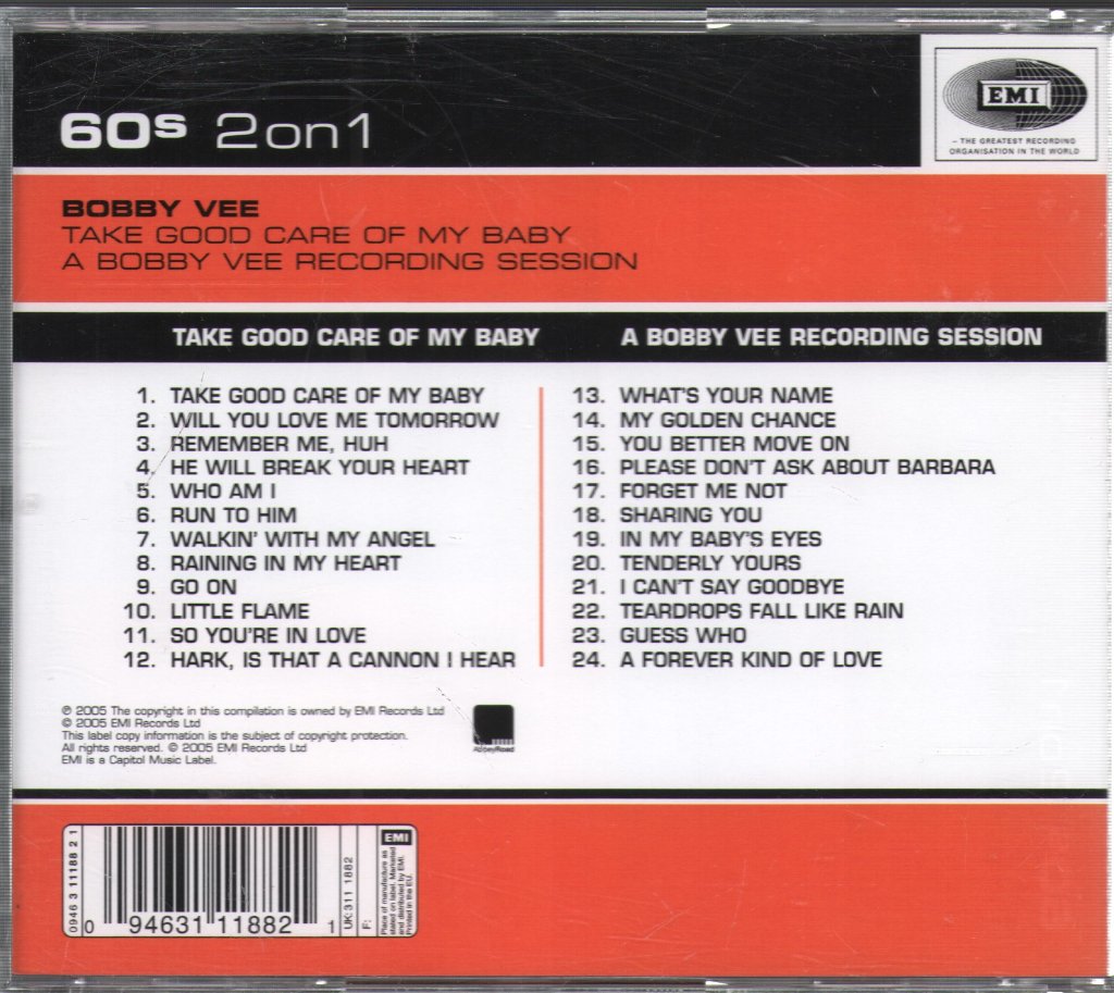 Bobby Vee - Take Good Care Of My Baby/A Bobby Vee Recording Session - Cd