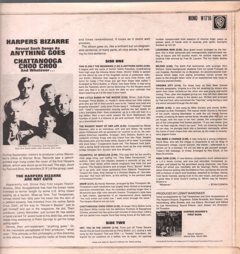 Harpers Bizarre - Anything Goes - Lp