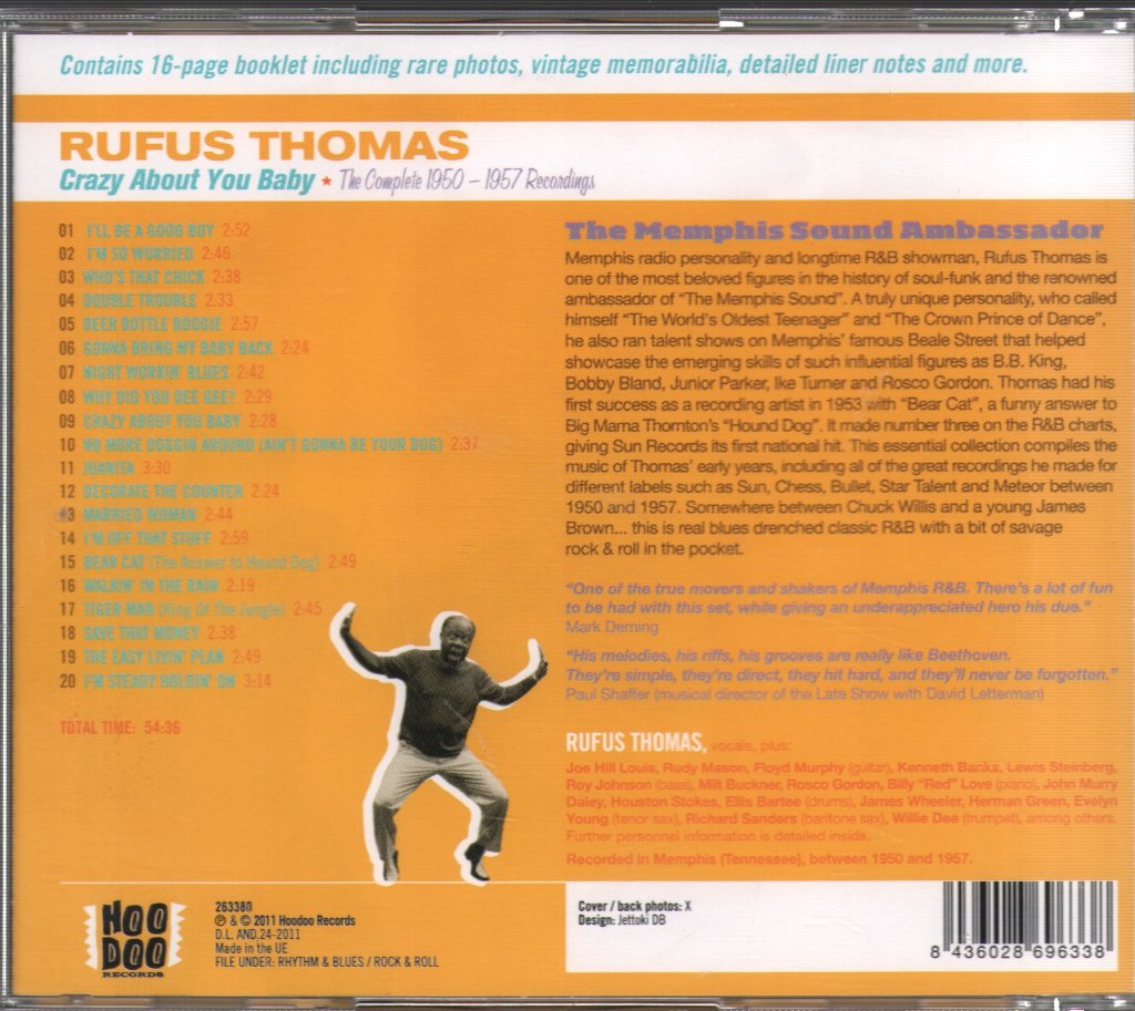 Rufus Thomas - Crazy About You Baby (The Complete 1950-1957 Recordings) - Cd