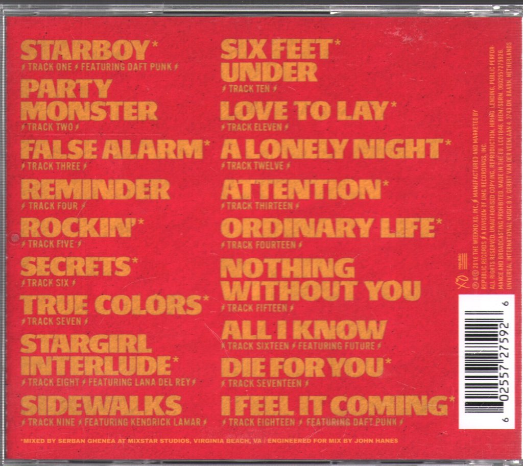Weeknd - Starboy - Cd