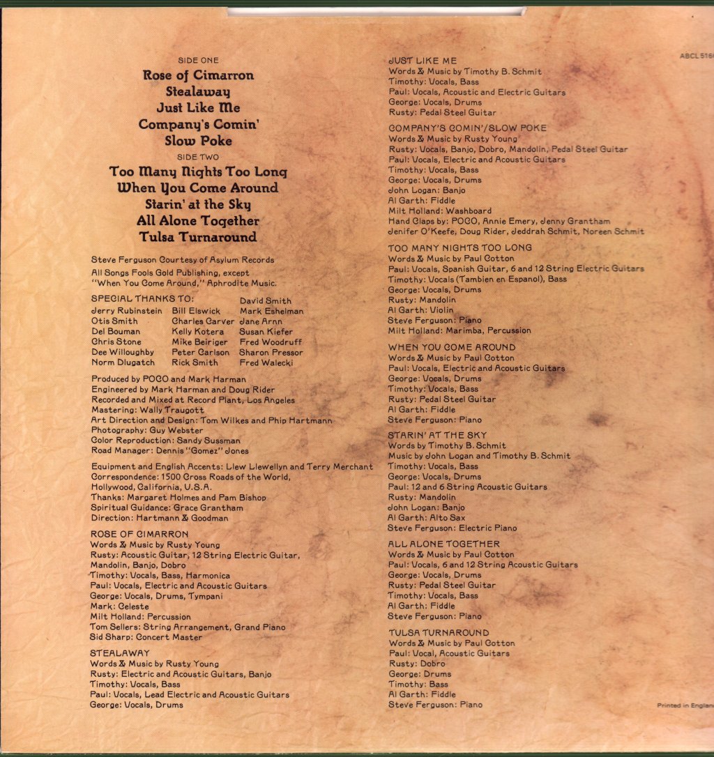 Poco - Rose Of Cimarron - Lp