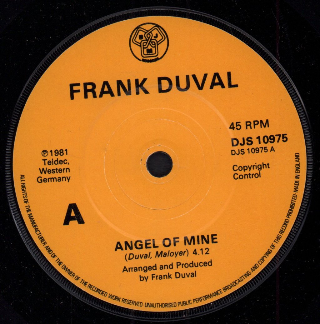 Frank Duval - Angel Of Mine - 7 Inch