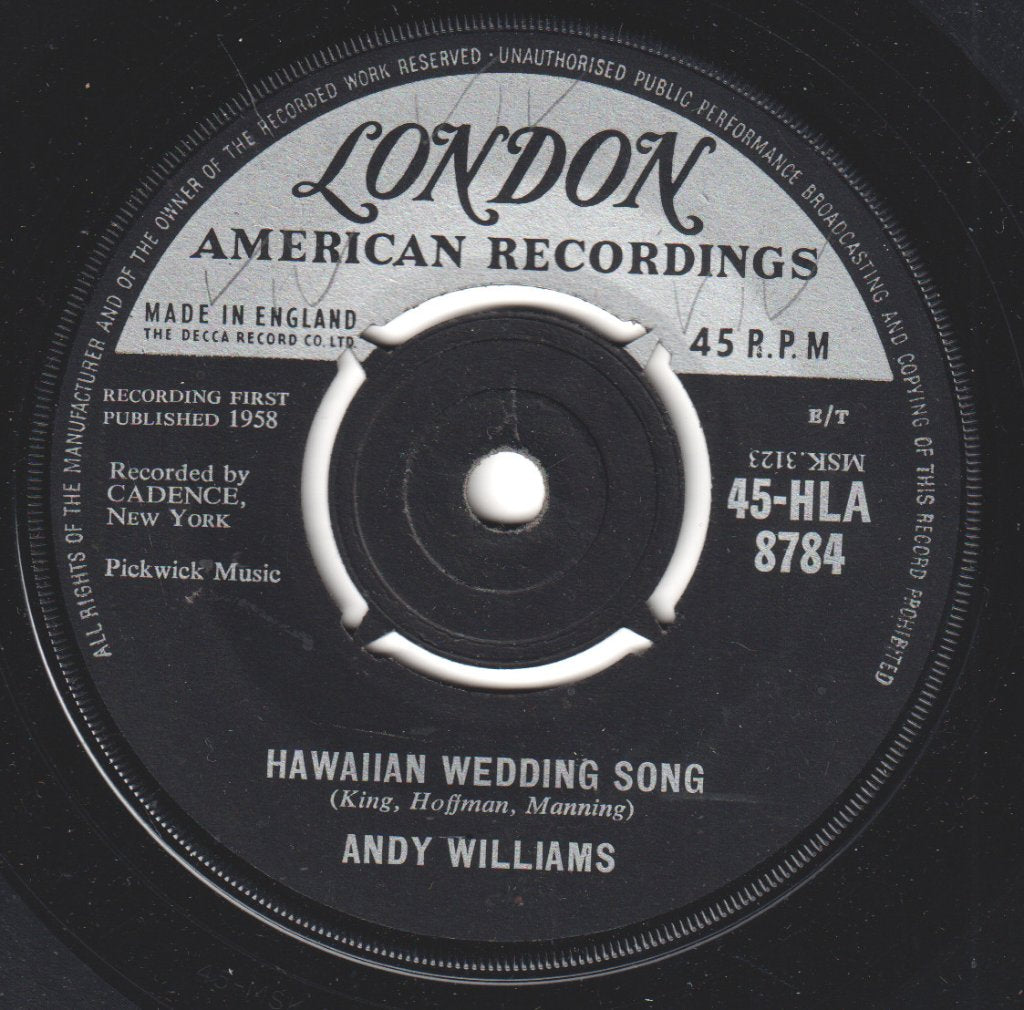 Andy Williams - Hawaiian Wedding Song - 7 Inch