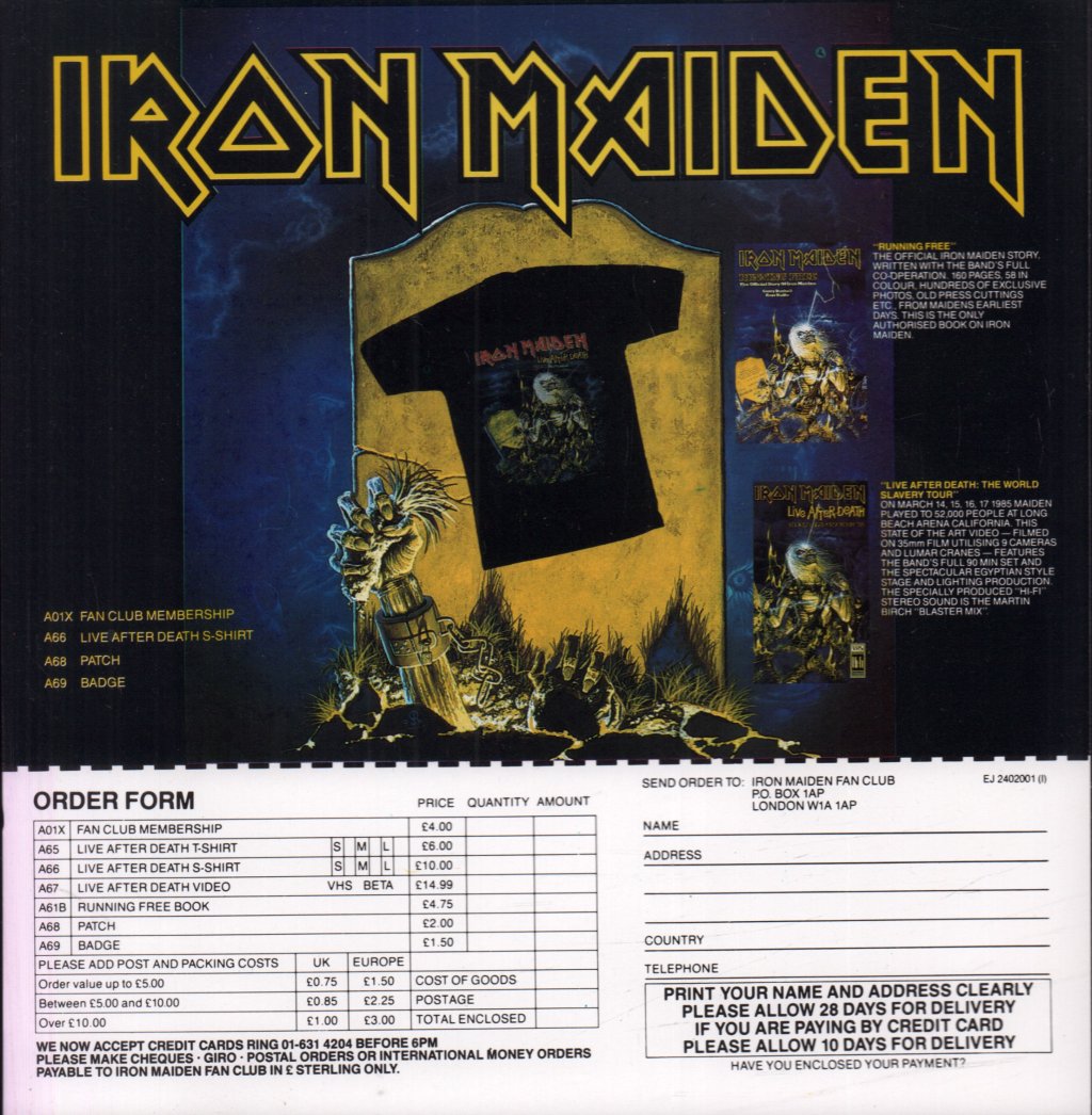 Iron Maiden - Live After Death - Double Lp