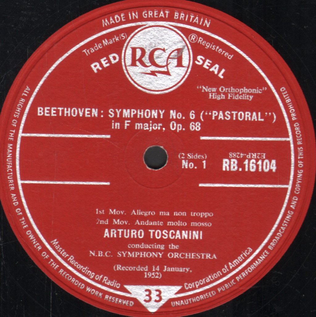 Arturo Toscanini / NBC Symphony Orchestra - Beethoven - Symphony No.6 "Pastorale" - Lp