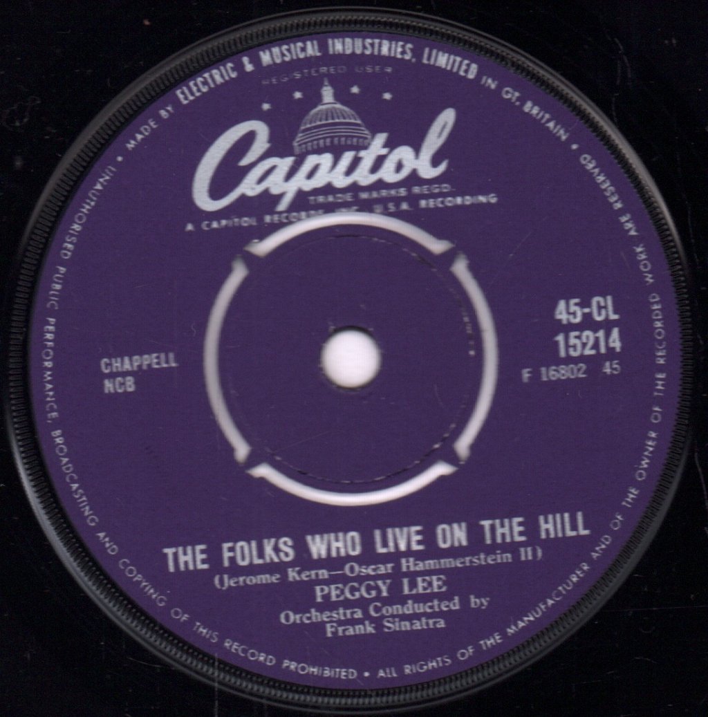 Peggy Lee - Folks Who Live On The Hill - 7 Inch