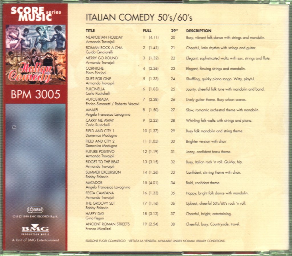 Various Artists - Italian Comedy 50's / 60's - Cd