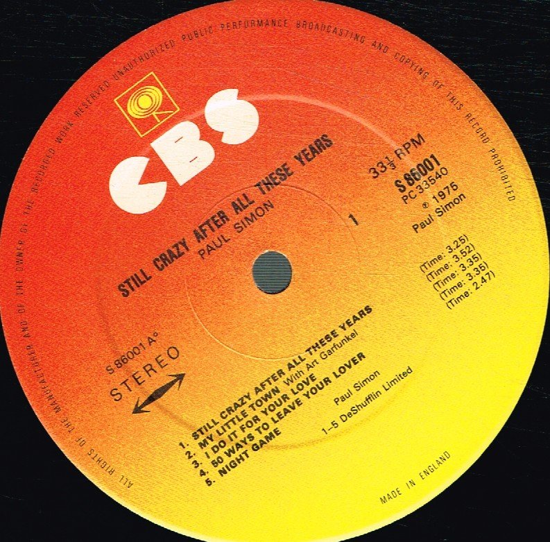 Paul Simon - Still Crazy After All These Years - Lp