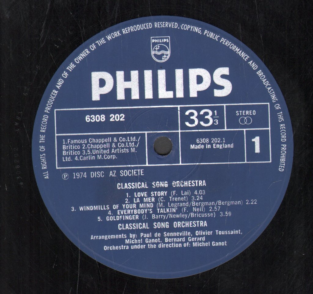 Classical Song Orchestra - Great Film Music In The Style of Handel and Vivaldi - Lp