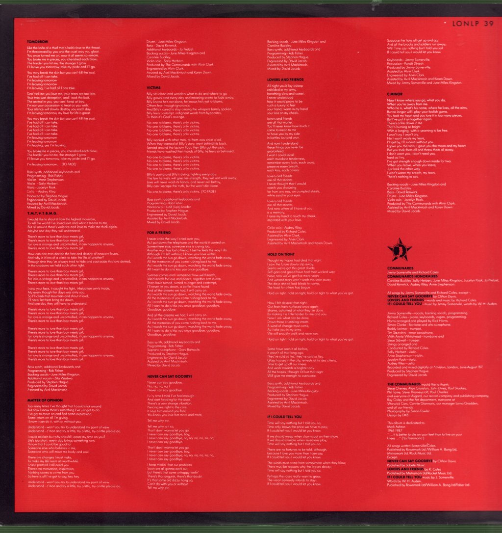 Communards - Red - Lp