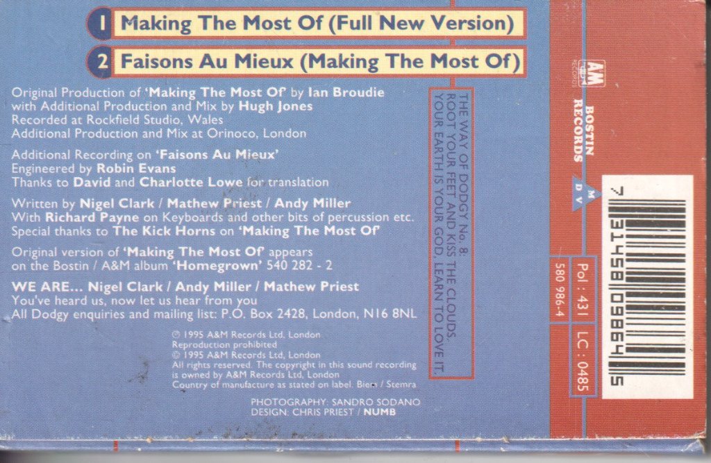 Dodgy - Making The Most Of - Cassette