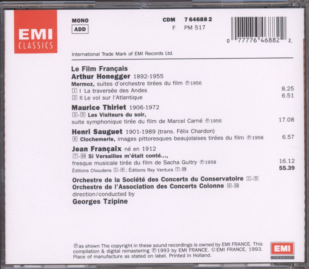 George Tzipine - Le Film Français : Mermoz / Si Versailles M'Était Conté ... / Clochemerle / Les Visiteurs Du Soir - Cd