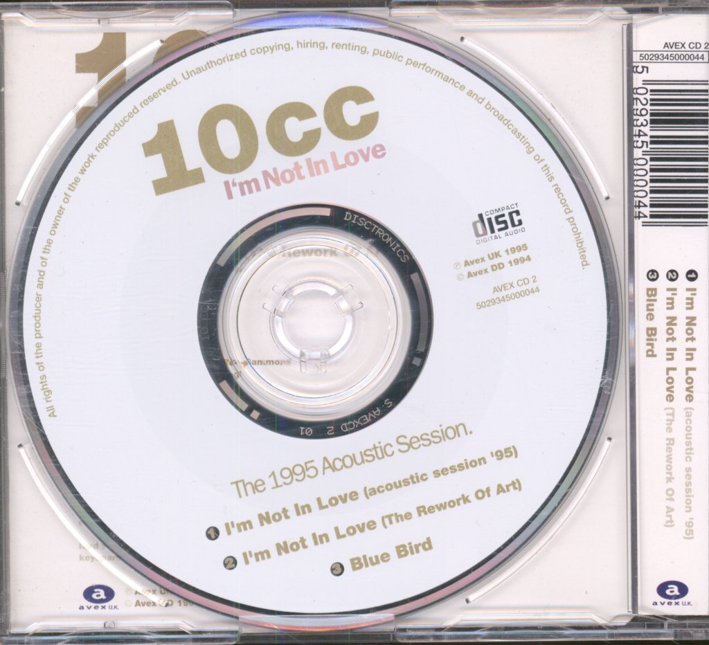 10cc - I'm Not In Love (The 1995 Acoustic Session) - Cd