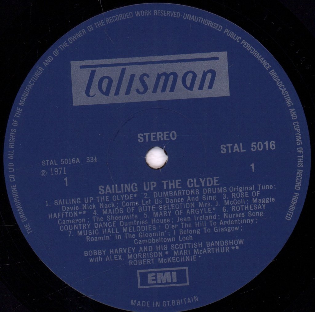 Bobby Harvey And His Scottish Band Show - Sailing Up The Clyde - Lp
