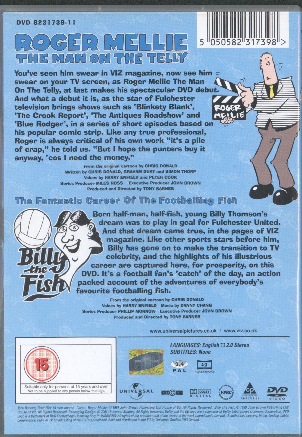 VIZ (cartoon) - Roger Melly Man On The Telly / Billy The Fish - Dvd