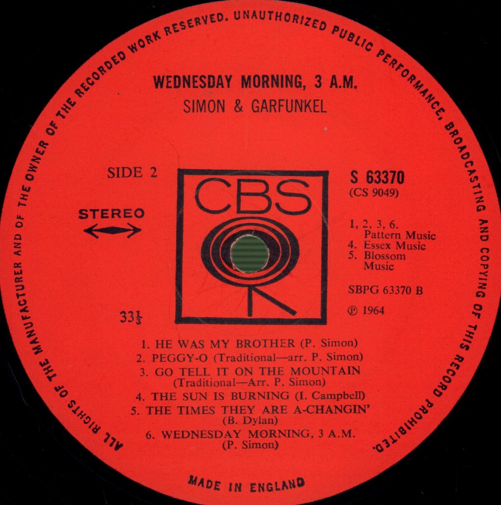 Simon And Garfunkel - Wednesday Morning 3Am - Lp