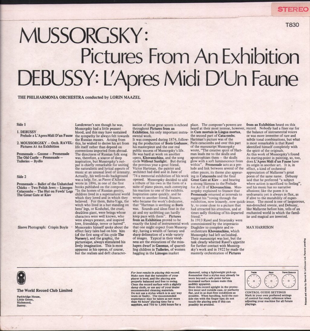 Lorin Maazel / Philadelphia Orchestra - Mussorgsky - Pictures At An Exhibition - Lp