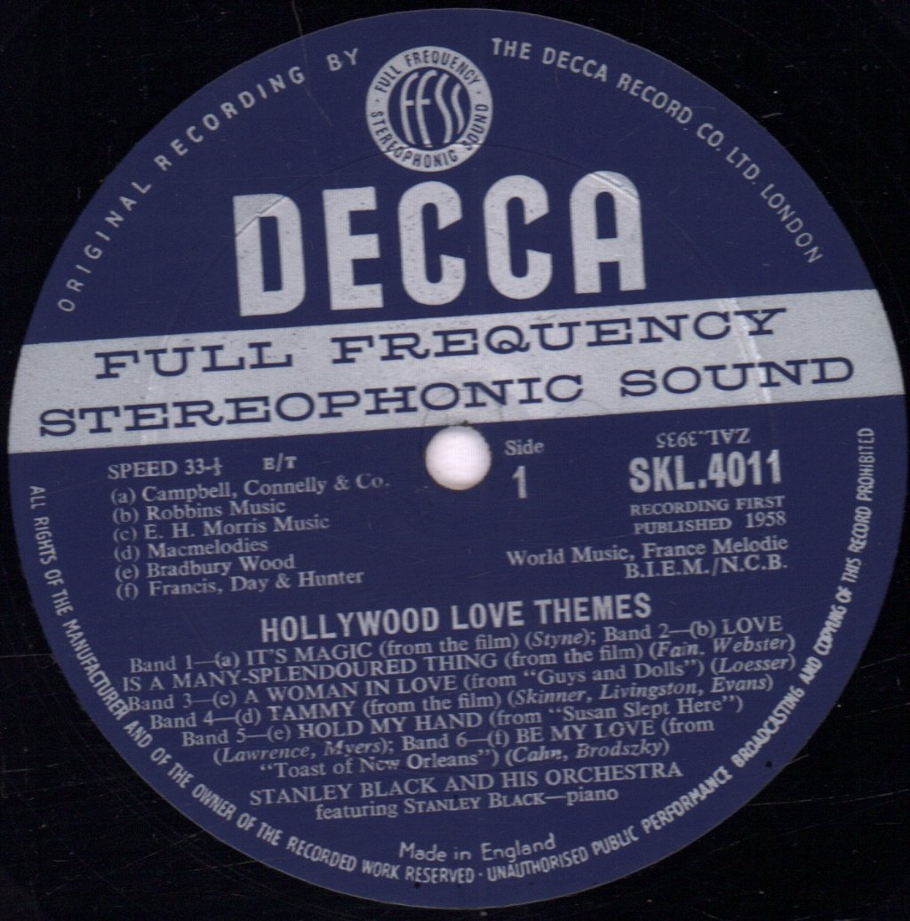Stanley Black & His Orchestra - Hollywood Love Themes - Lp