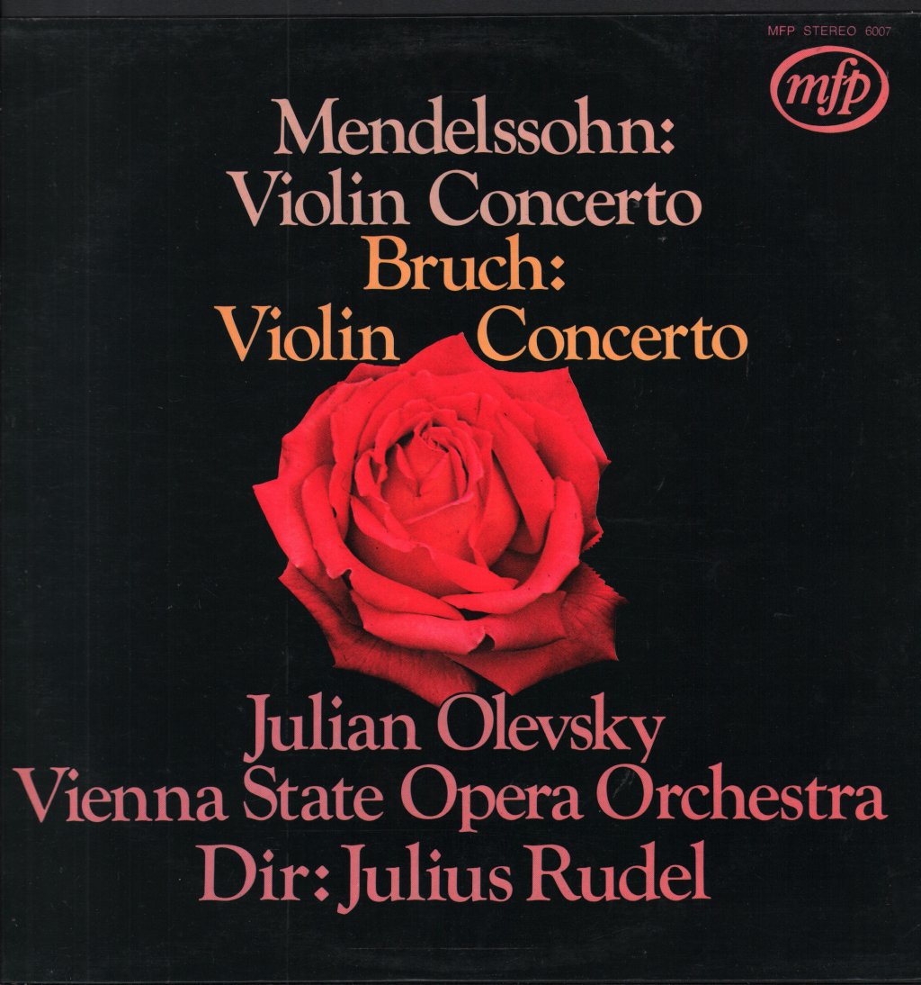 Julian Olevsky / Julius Rudel / Vienna State Opera Orchestra - Mendelssohn / Bruch - Violin Concertos - Lp