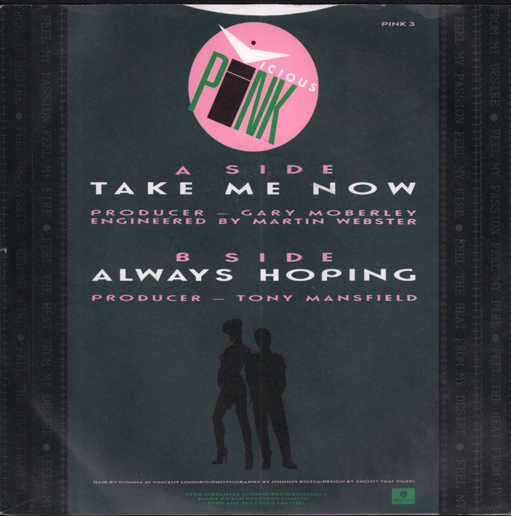 Vicious Pink - Take Me Now - 7 Inch