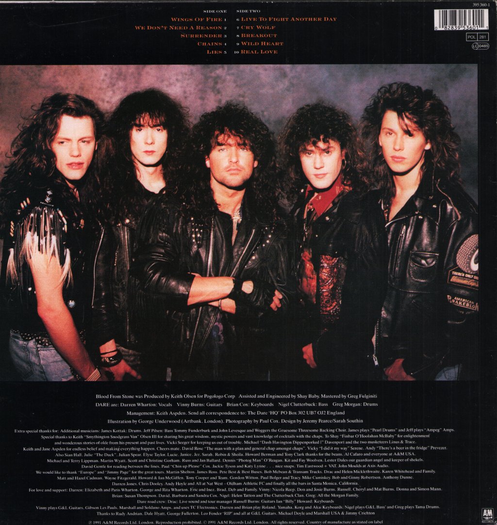 Dare - Blood From Stone - Lp
