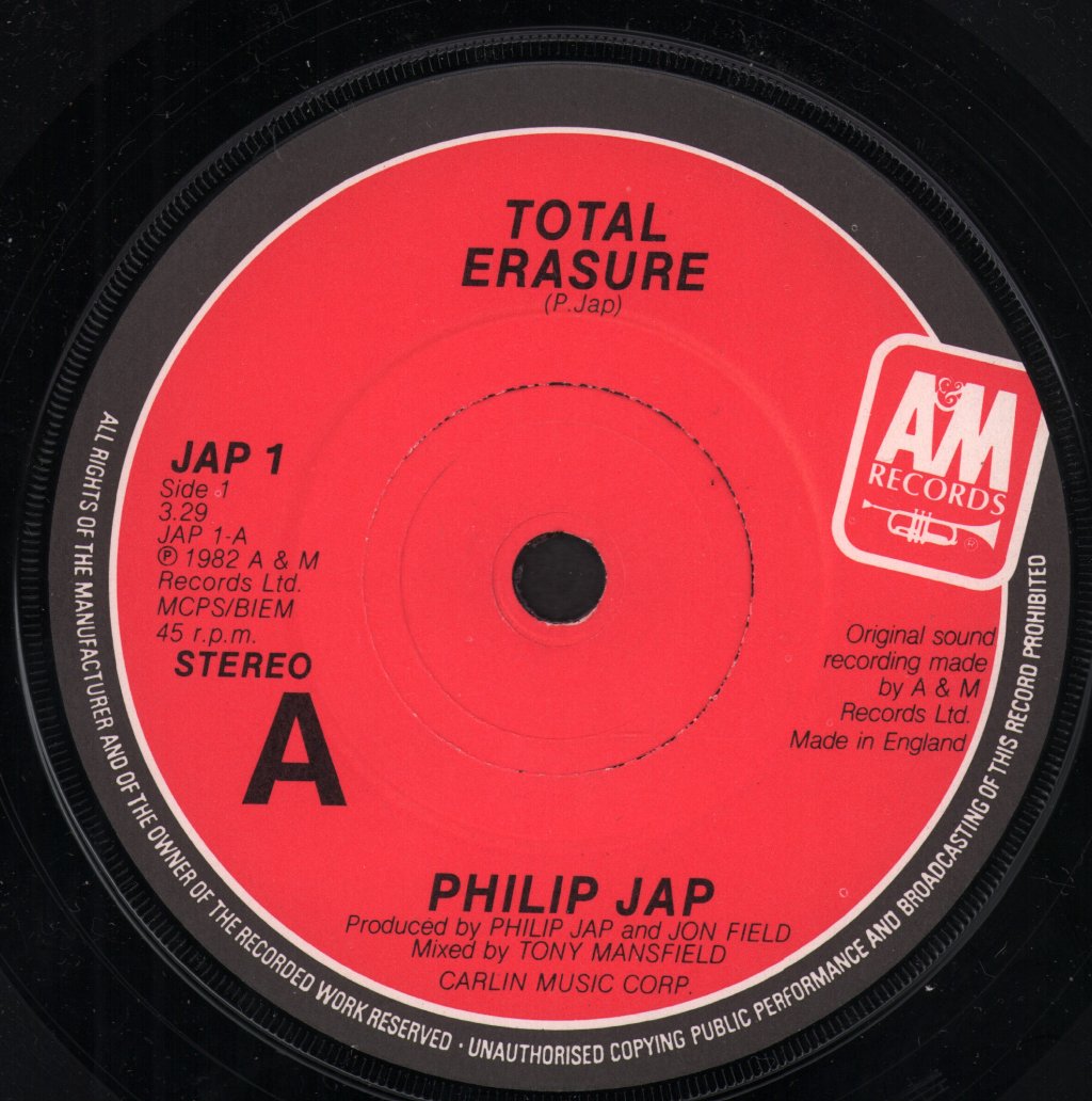 Philip Jap - Total Erasure - 7 Inch