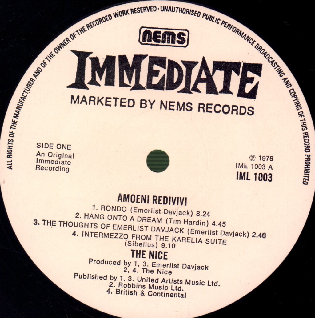 Nice - Amoeni Redivivi - Lp