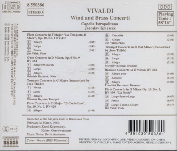 Capella Istropolitana, Jaroslav Kr(e)cek - Vivaldi - Wind And Brass Concerti - Cd