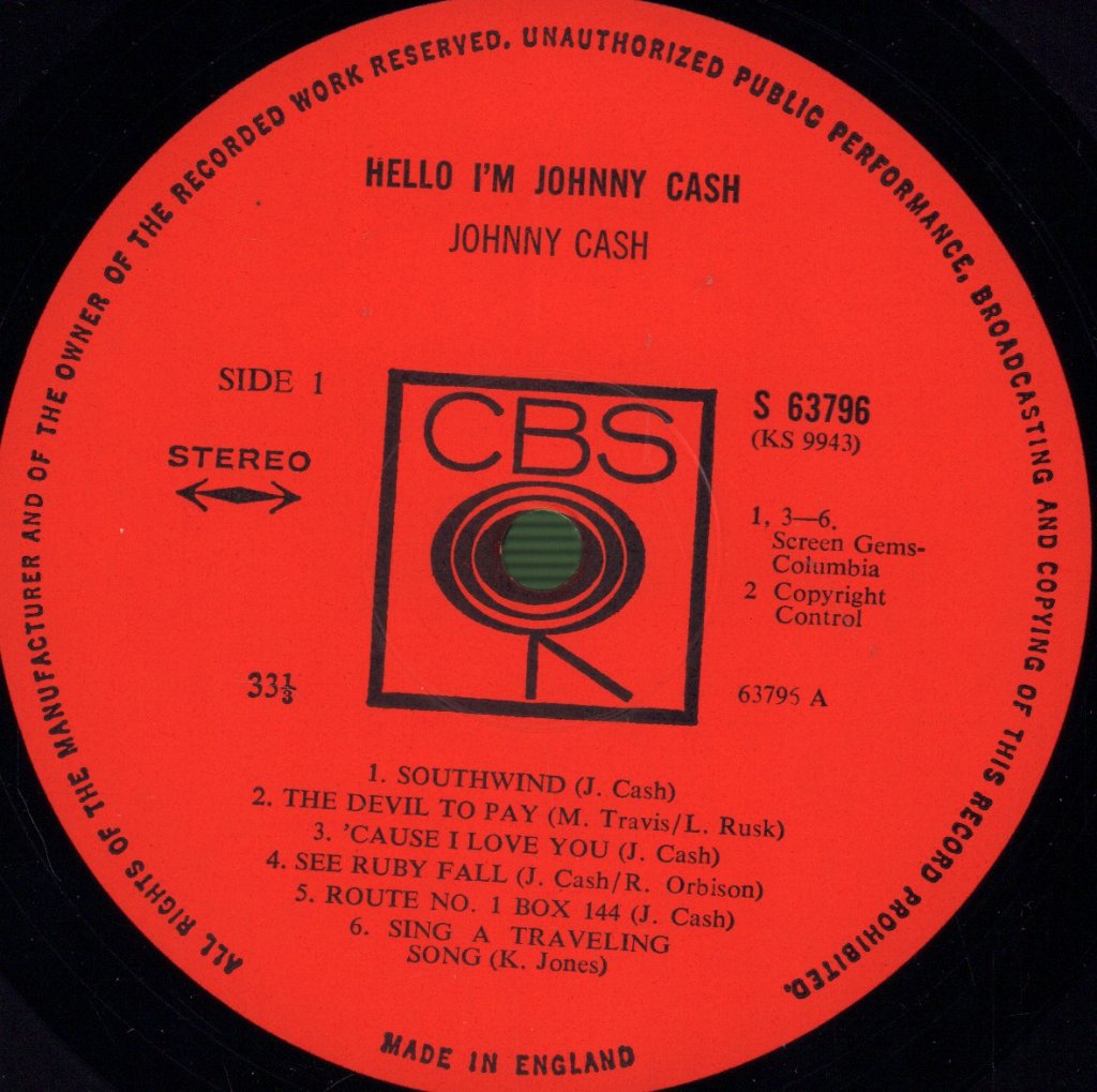 Johnny Cash - Hello, I'm Johnny Cash - Lp
