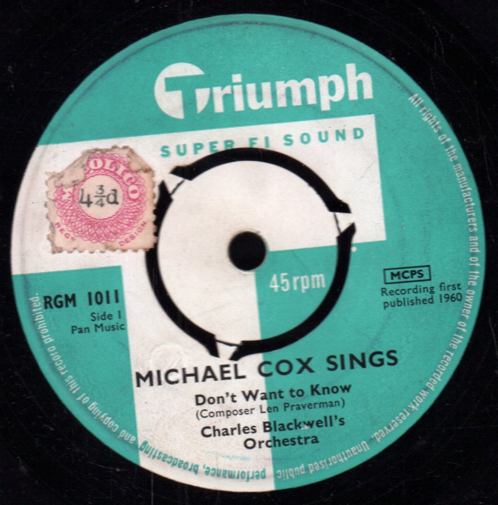 Michael Cox - Don't Want To Know - 7 Inch