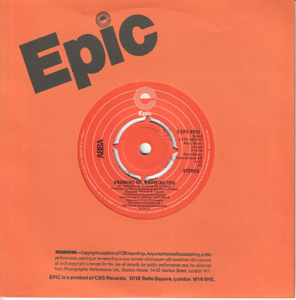 ABBA - Knowing Me Knowing You - 7 Inch