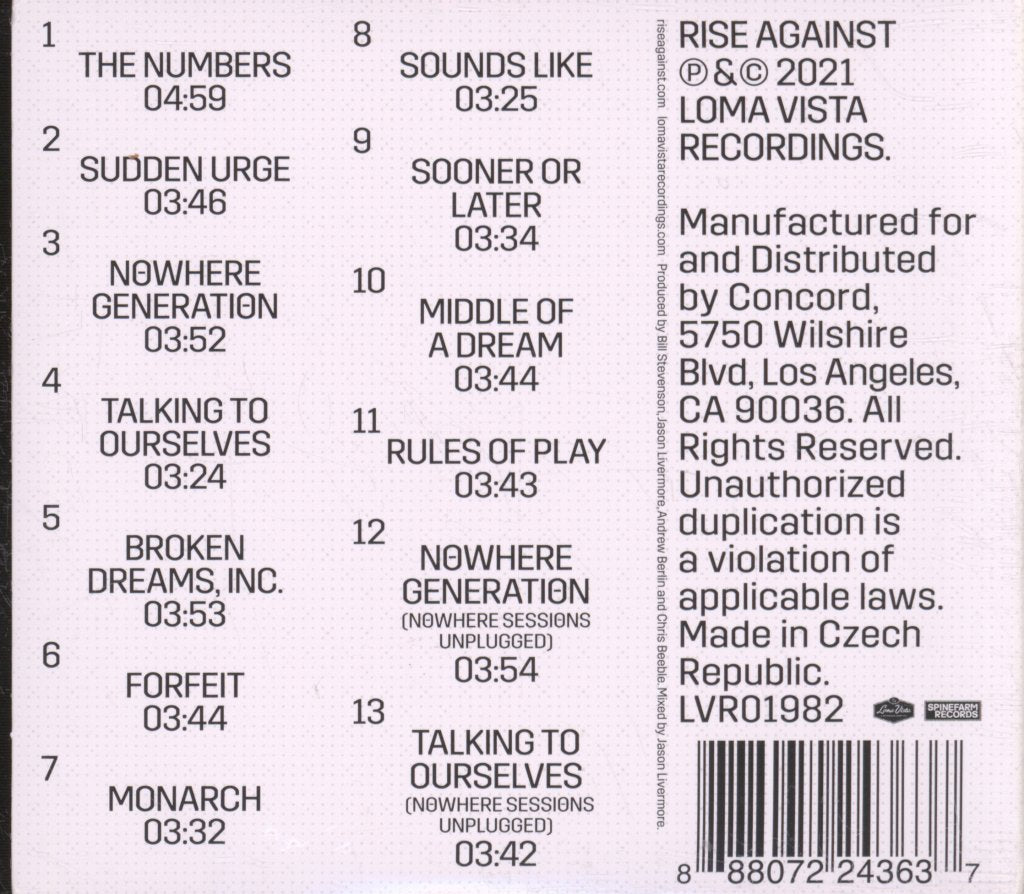 Rise Against - Nowhere Generation - Cd