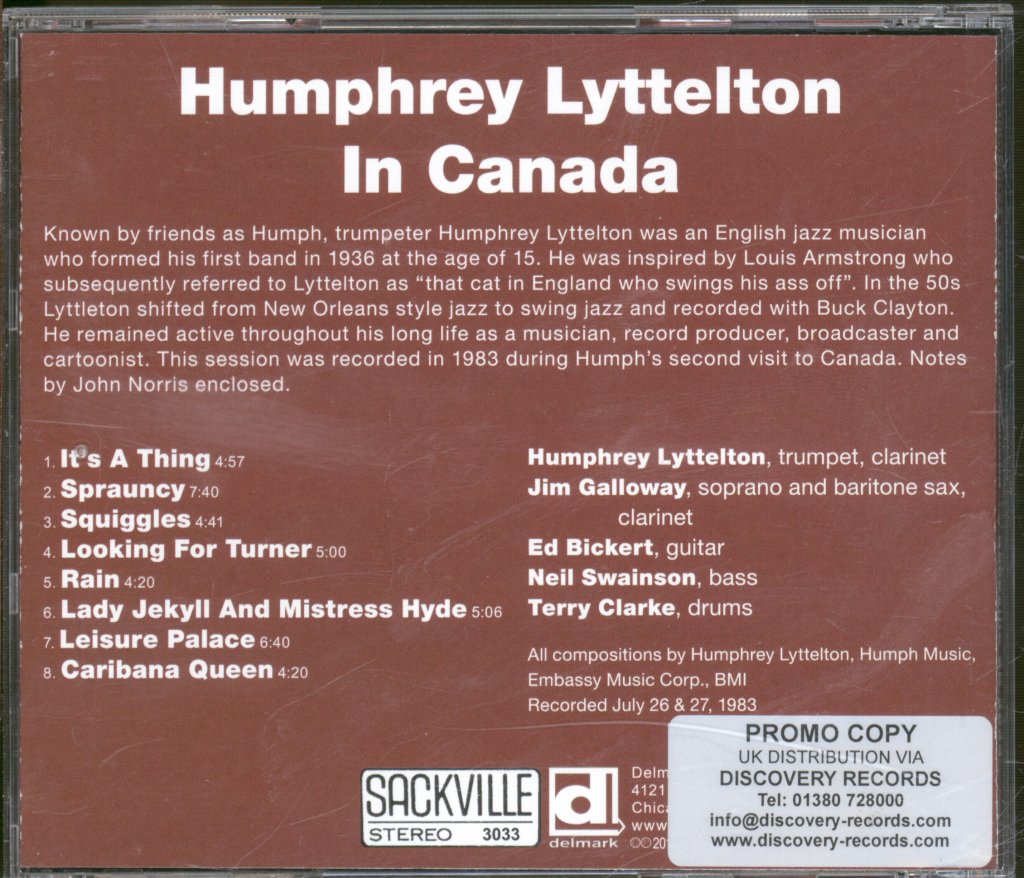 Humphrey Lyttelton - In Canada - Cd