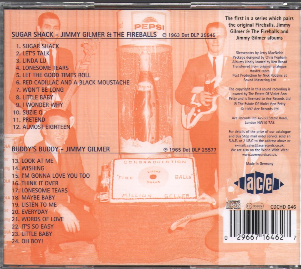 Jimmy Gilmer & The Fireballs - Sugar Shack ● Buddy's Buddy - Cd