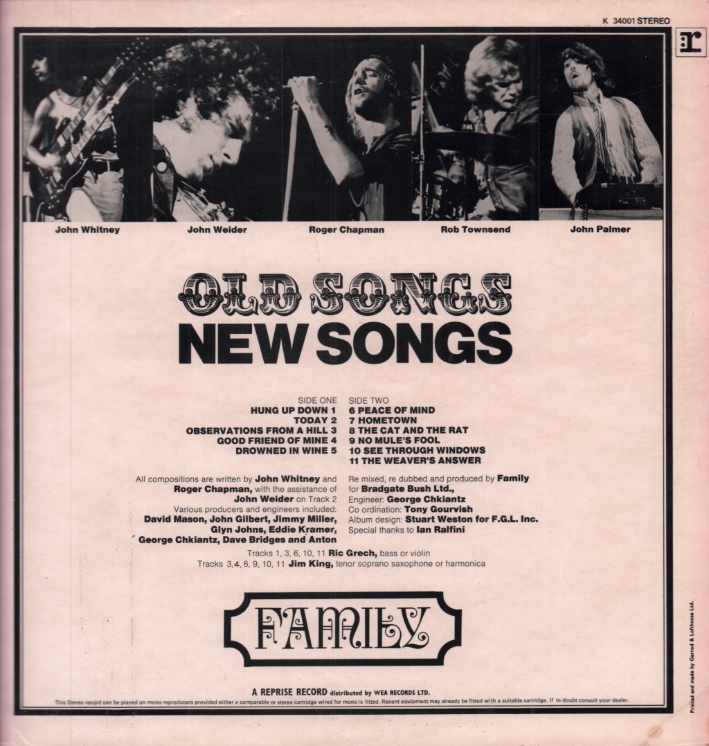 Family (Prog/Rock Group) - Old Songs New Songs - Lp