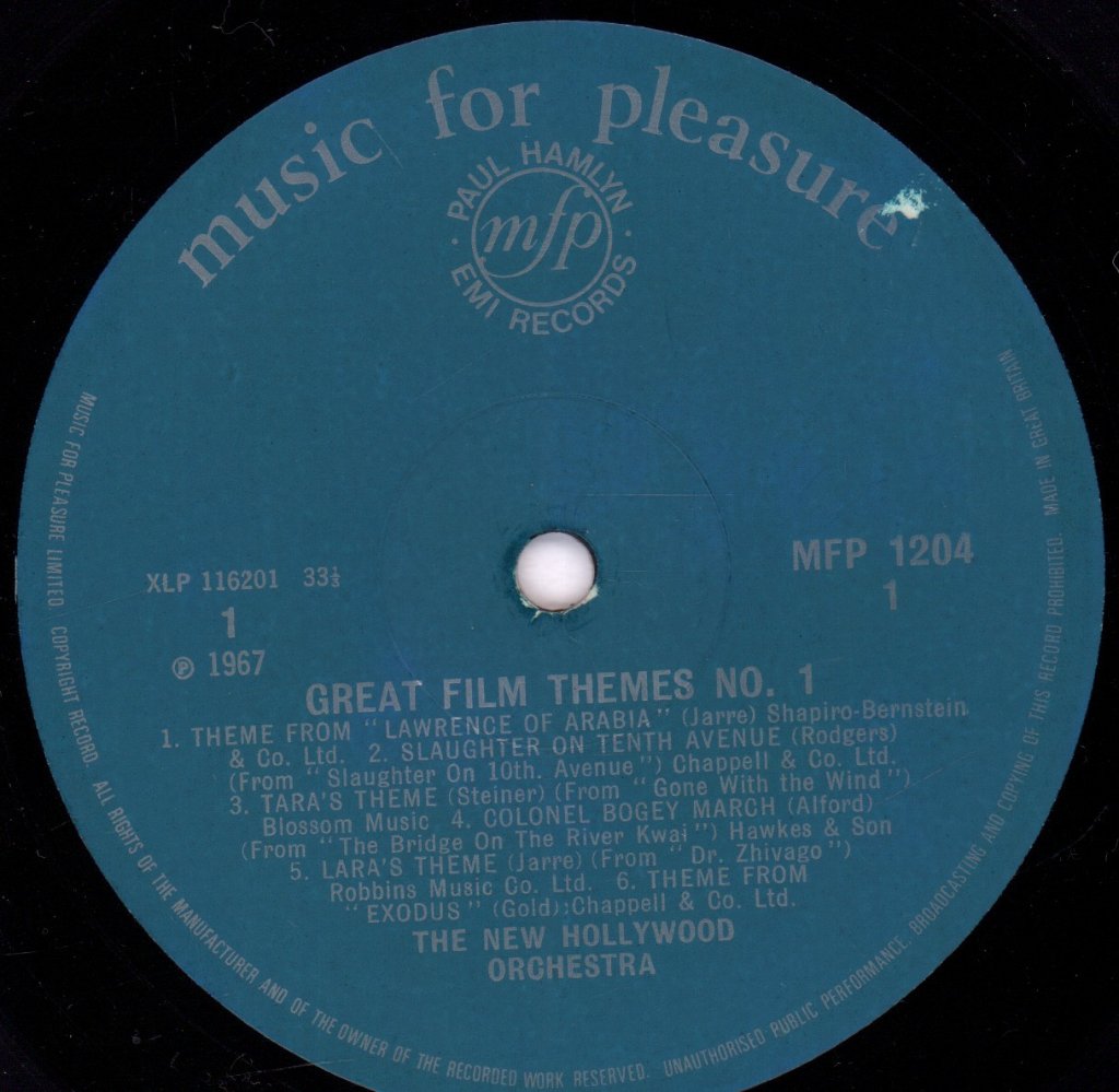 New Hollywood Orchestra - Great Film Themes No 1 - Lp