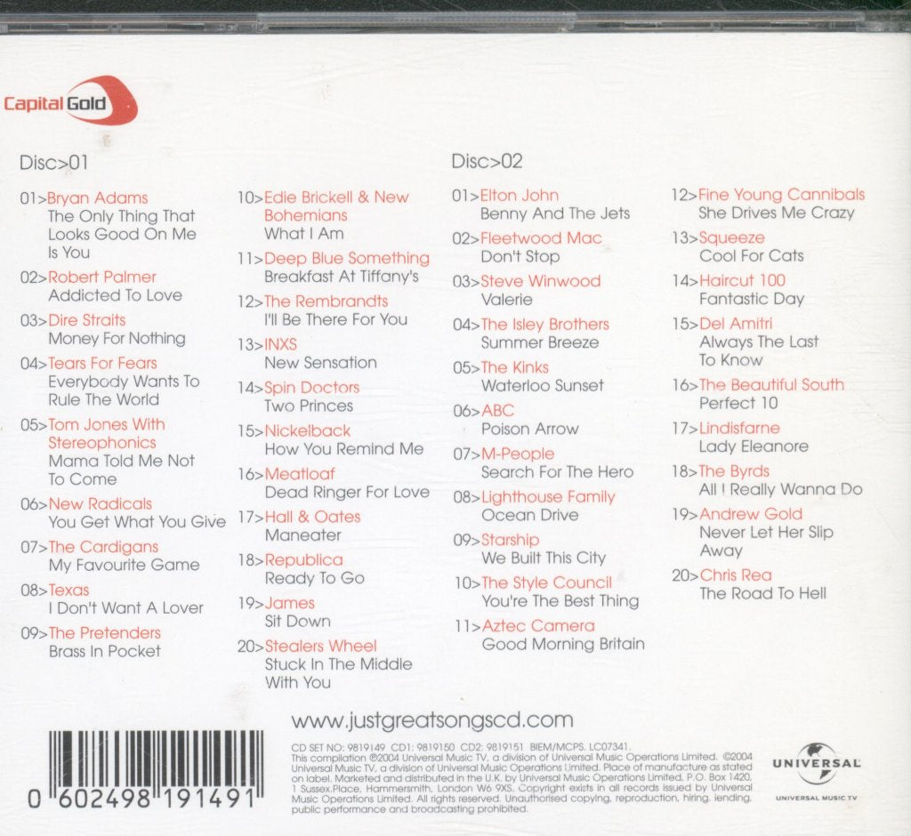 Various Artists - Capital Gold Just Great Songs - Double Cd